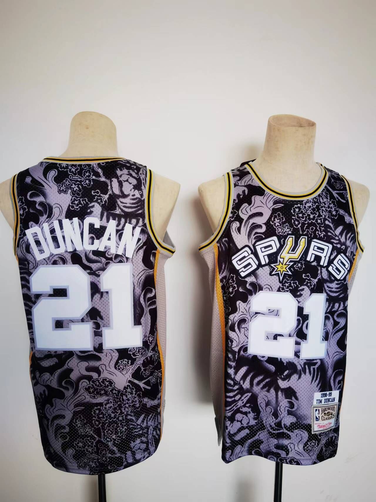 Men San Antonio Spurs 21 Duncan Black 2022 Lunar New Year Tiger Cny NBA Jersey